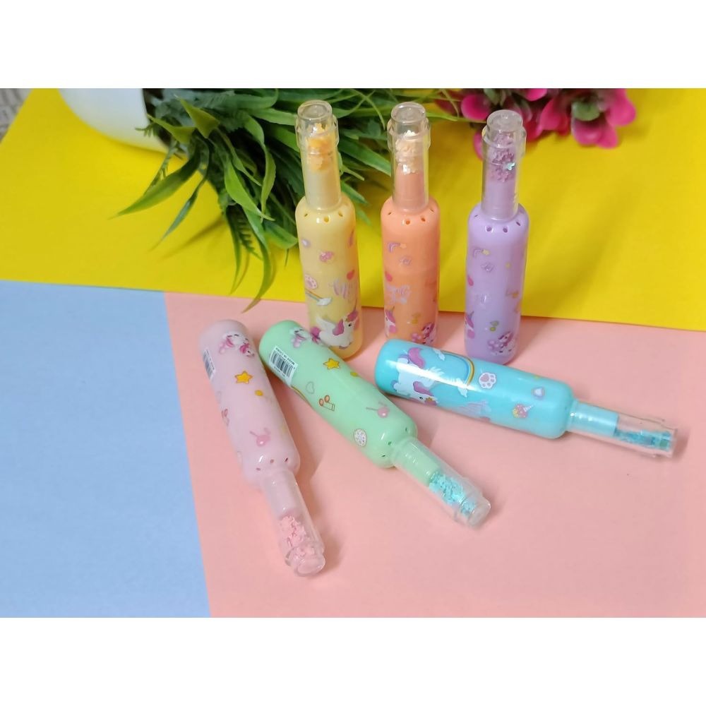 Pack of 6 Kromi Bottle Shaped Highlighters | Cute Character Highlighter Set