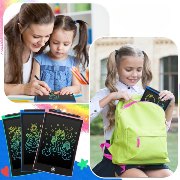 LCD Writing Drawing Tablet for Kids – 10 Inch Reusable Digital Writing Pad for Learning, Drawing & School (Random Color)