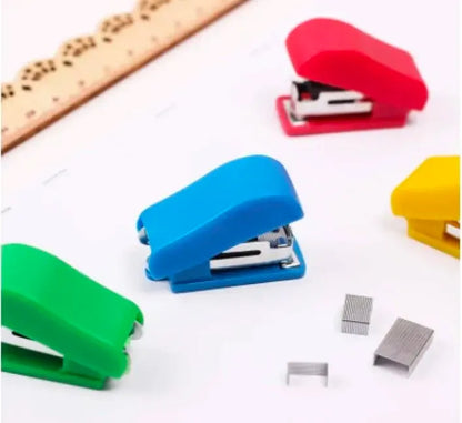 Pack of 2 Mini Staplers with Pins | Compact Office & School Staplers (Random Colour)