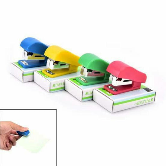 Pack of 2 Mini Staplers with Pins | Compact Office & School Staplers (Random Colour)