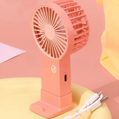 Portable Mini Rechargeable Fan – Compact Handheld Summer Cooling Fan (Random Colour)