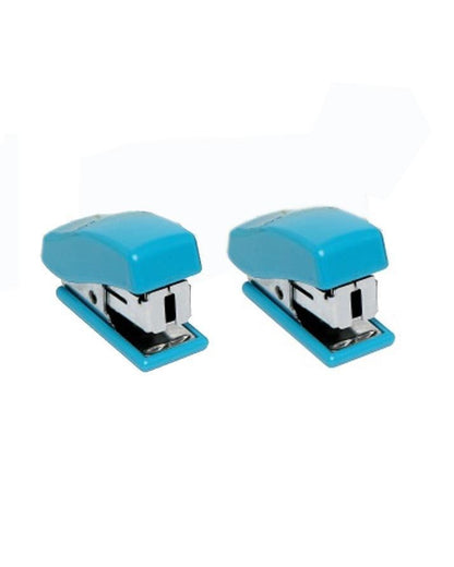 Pack of 2 Mini Staplers with Pins | Compact Office & School Staplers (Random Colour)