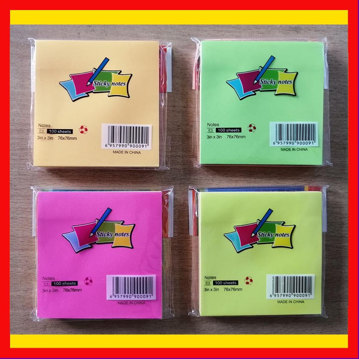 3×3 Sticky Notes Pad – 100 Sheets Self-Adhesive Memo Notes